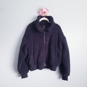 Victoria's Secret Black Teddy Full Zip Jacket